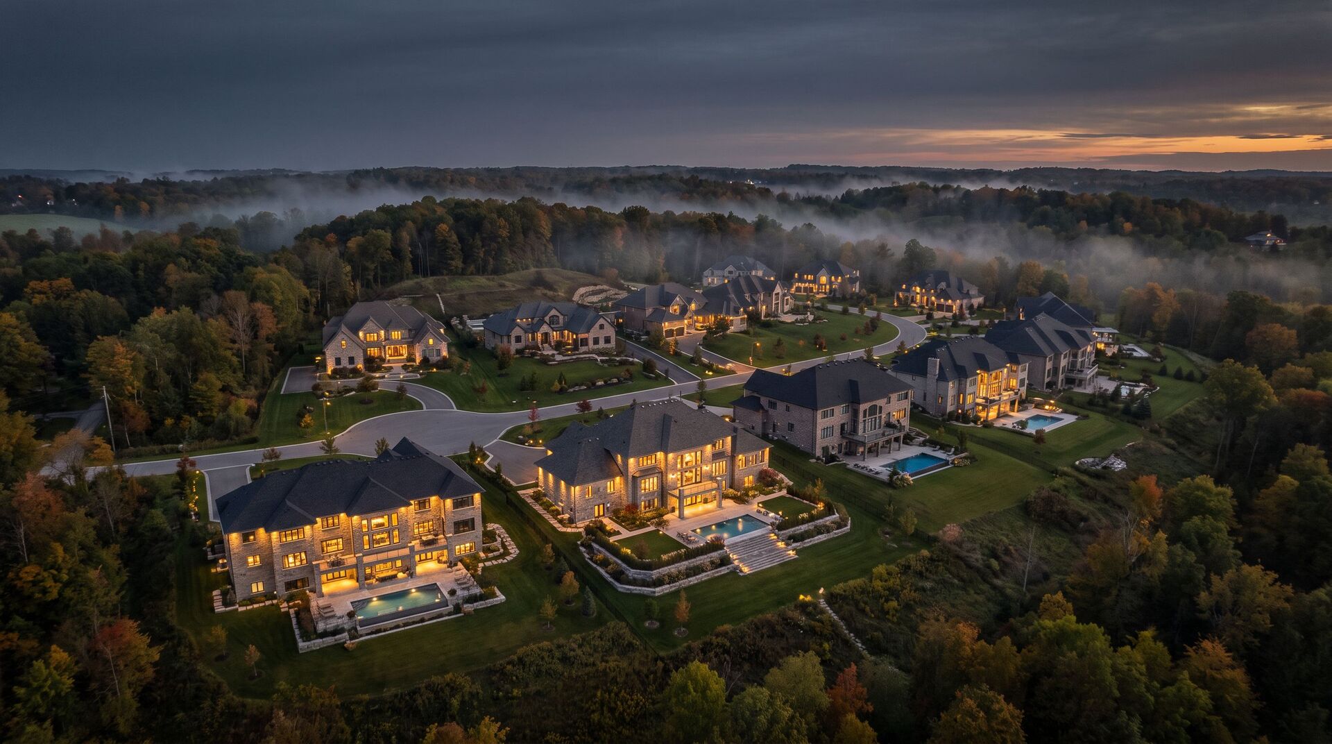 Ikon estate community at dusk